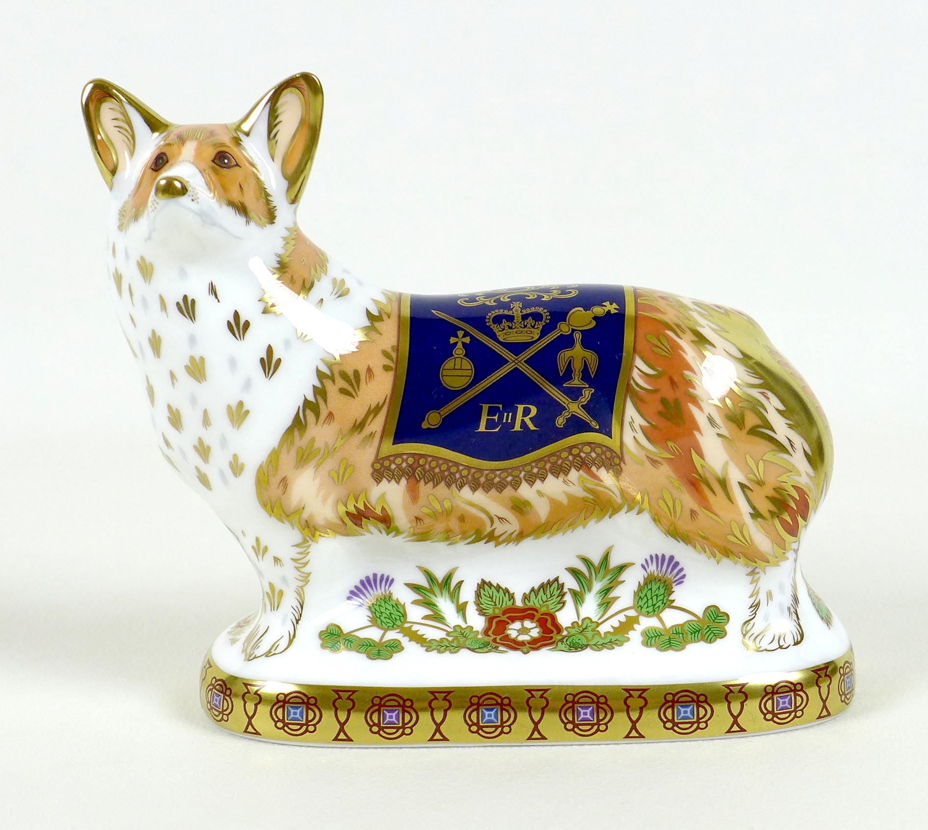 A Royal Crown Derby paperweight, modelled as 'Diamond Jubilee Celebration Corgi', To celebrate the - Image 5 of 8
