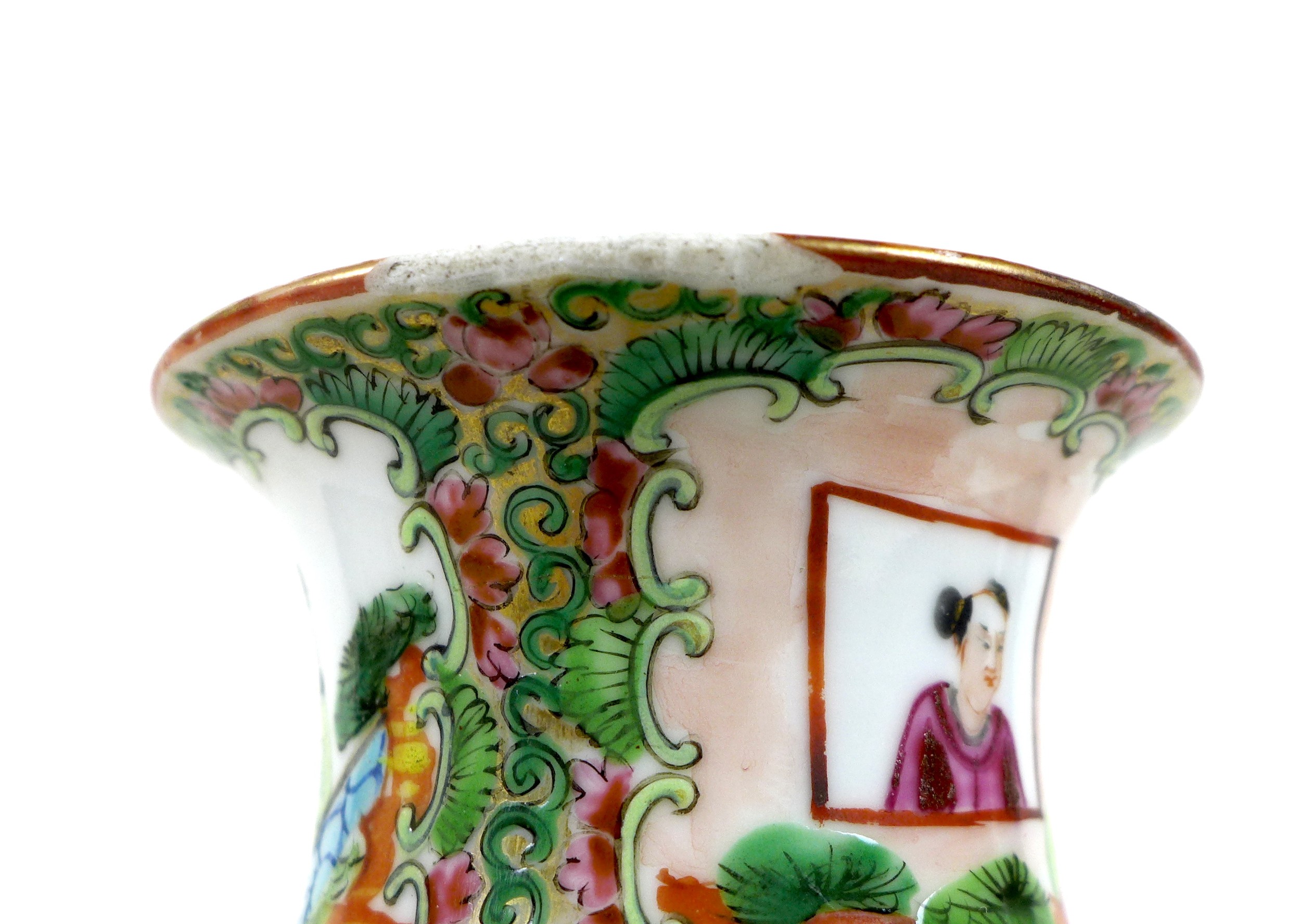 A Canton porcelain vase, Qing Dynasty, late 19th century, typically decorated with reserves of - Image 12 of 14