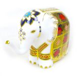 A Royal Crown Derby paperweight, modelled as 'Small Elephant', gold stopper, MMV, 15 by