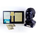 Doreen Kern (British, 1931-2021): bronzed plaster bust of Dr. Kwame Nkrumah (Ghana, 1909-1972),