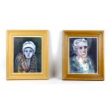 Paul Gerchik (American, 1913-1998): two acrylic portraits, comprising "Woman in White Turbin"