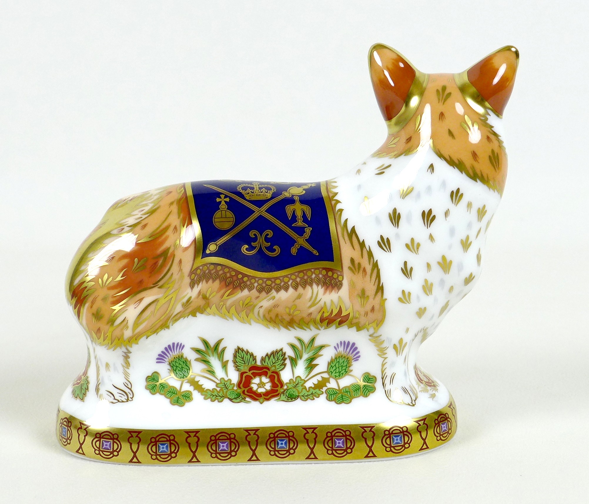 A Royal Crown Derby paperweight, modelled as 'Diamond Jubilee Celebration Corgi', To celebrate the - Image 3 of 8