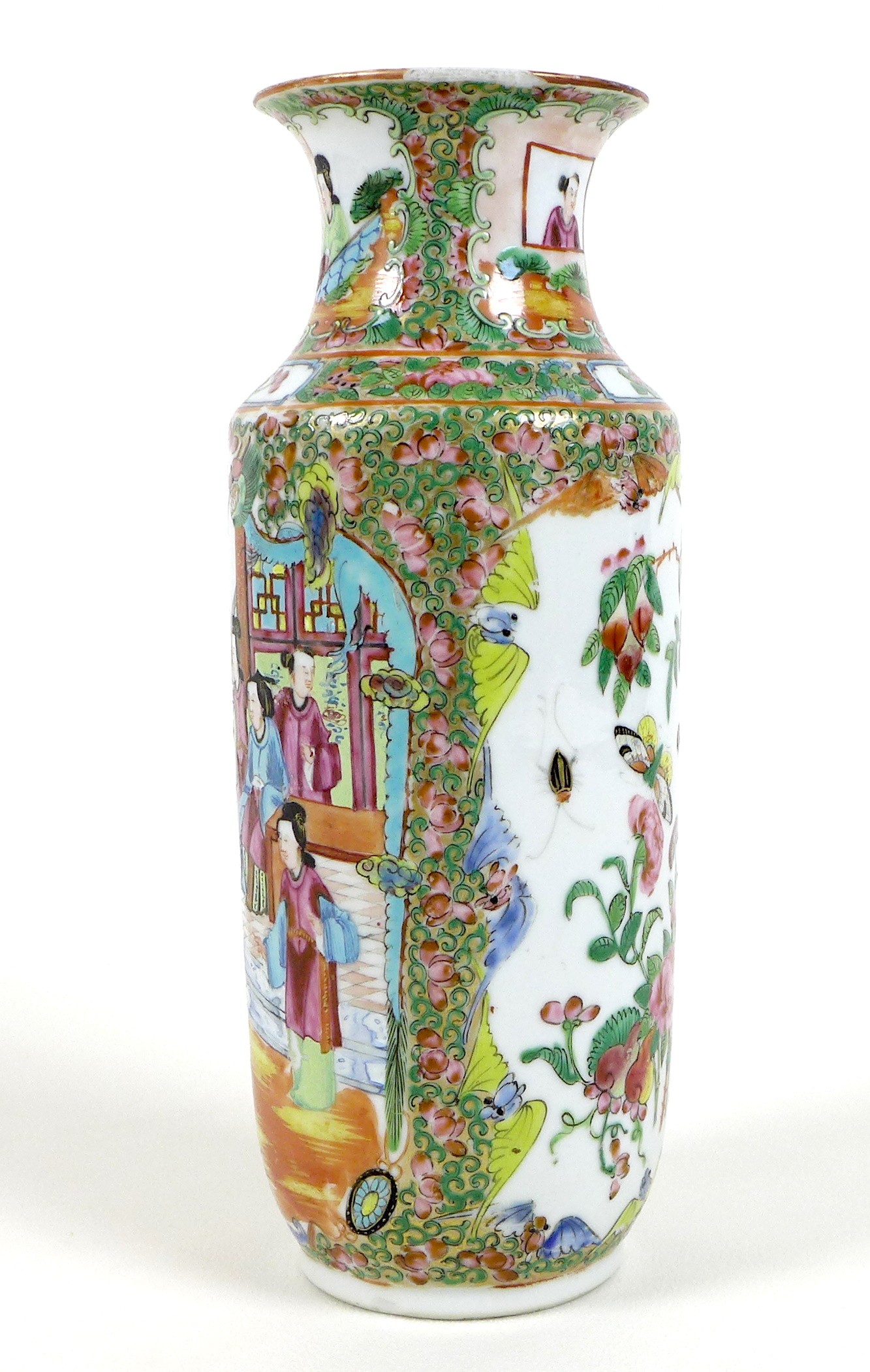 A Canton porcelain vase, Qing Dynasty, late 19th century, typically decorated with reserves of - Image 6 of 14