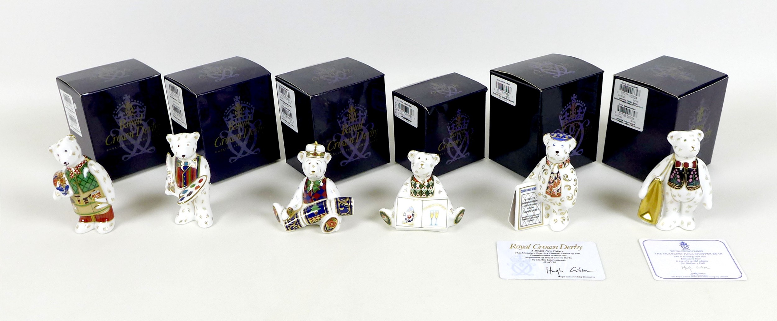 A group of six Royal Crown Derby paperweights, all modelled as miniature bears, comprising 'The - Image 4 of 4