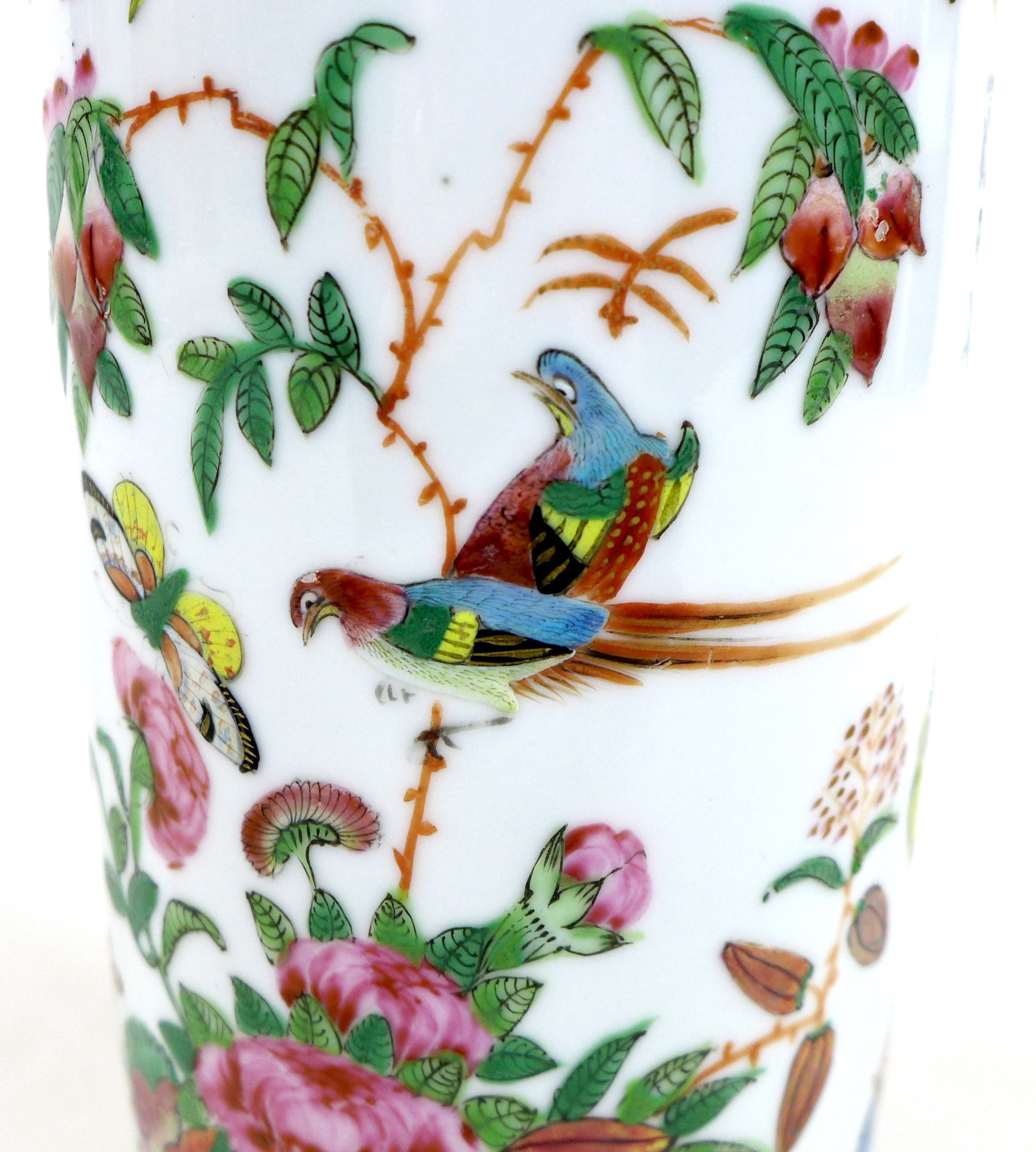 A Canton porcelain vase, Qing Dynasty, late 19th century, typically decorated with reserves of - Image 10 of 14