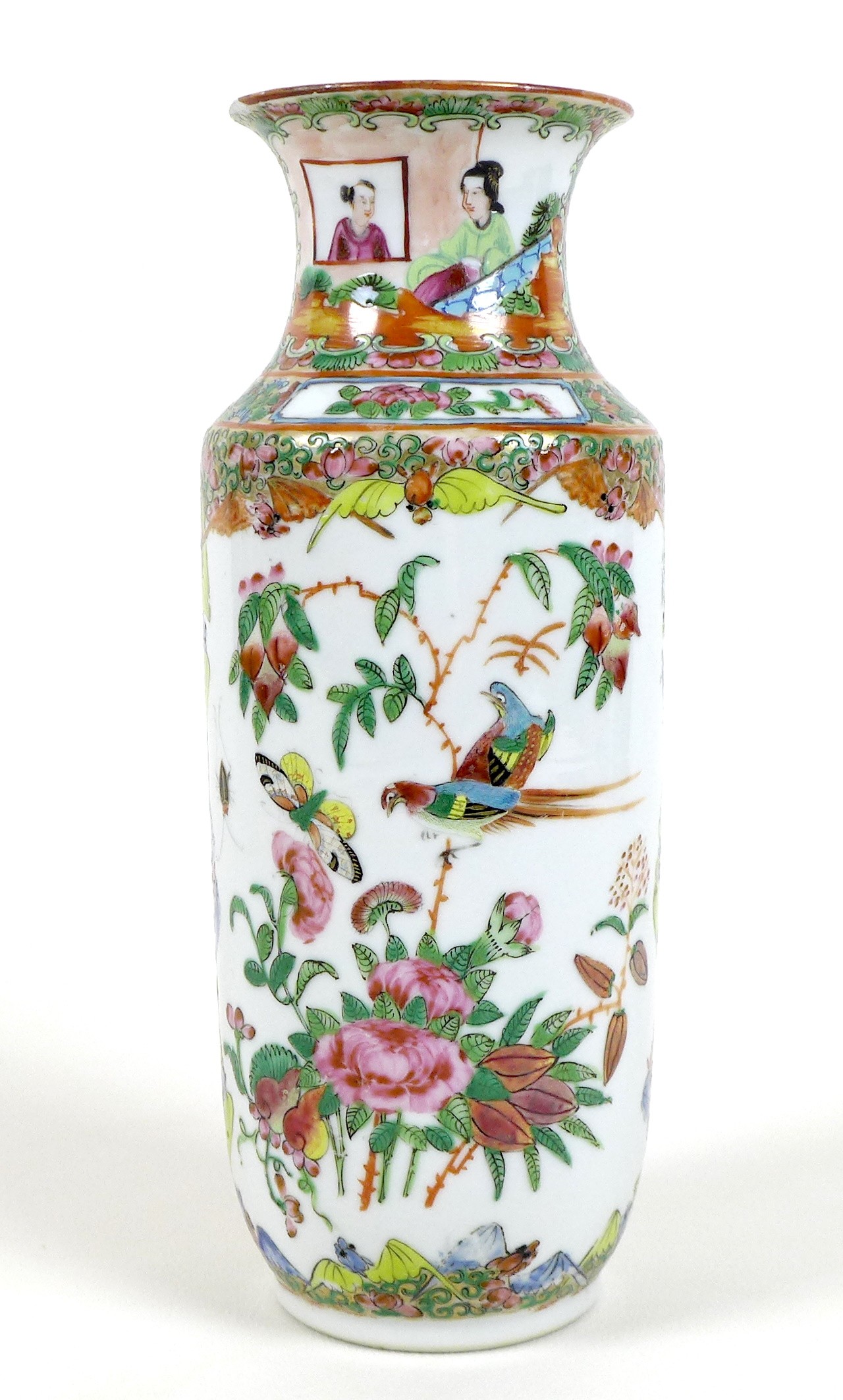 A Canton porcelain vase, Qing Dynasty, late 19th century, typically decorated with reserves of - Image 7 of 14