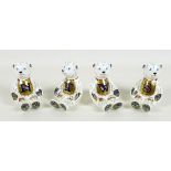 A group of four Royal Crown Derby paperweights, three modelled as 'Alphabet Bear', comprising '