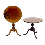 Two 19th century mahogany occasional tables, each with circular surface on a turned support and