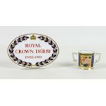 Two Royal Crown Derby paperweights, comprising 'The Imari Archive Loving Cup Collection', This Imari