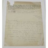 A handwritten and signed letter by archaeologist Basil Brown (1888-1977), Brown discovered and