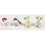 A group of four Royal Crown Derby Christmas decorations, comprising 'Angel Shimmer Platinum',