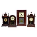 A group of clocks, largest 65cm high by 39cm wide. (4)