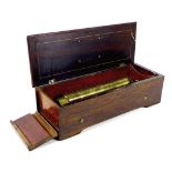 A 19th century Swiss music box, by B B & Co (Agents: Behrens, Blumberg & Cie), circa 1860, in a