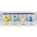 Four Royal Doulton Disney Princess figurines, comprising Cinderella DP1, Belle DP3, Ariel DP4 and