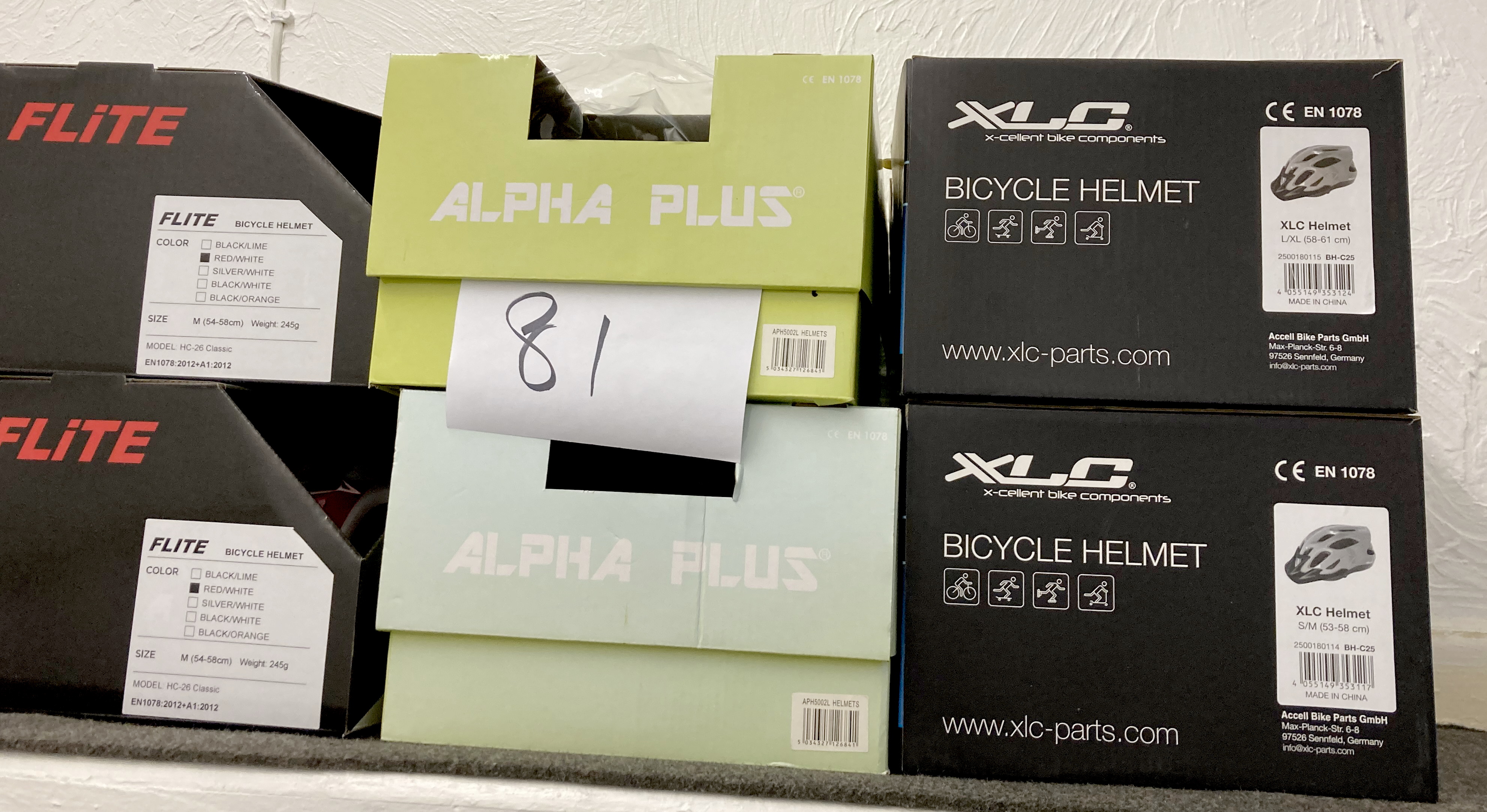 A group of six boxed bike helmets, comprising two Flite HC-26 Classic, two Alpha APH5002L, and two - Image 2 of 5