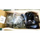 A quantity of DDK black cushioned bike saddles.