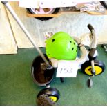 A Sunbeam Chuckles Trike (for approx 2 - 3 year olds), with push along handle, together with a