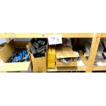 A quantity of boxed and unboxed bike parts and accessories, including inner tubes, valves, and