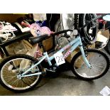 A Trax TR-20 pale blue painted child's bike.