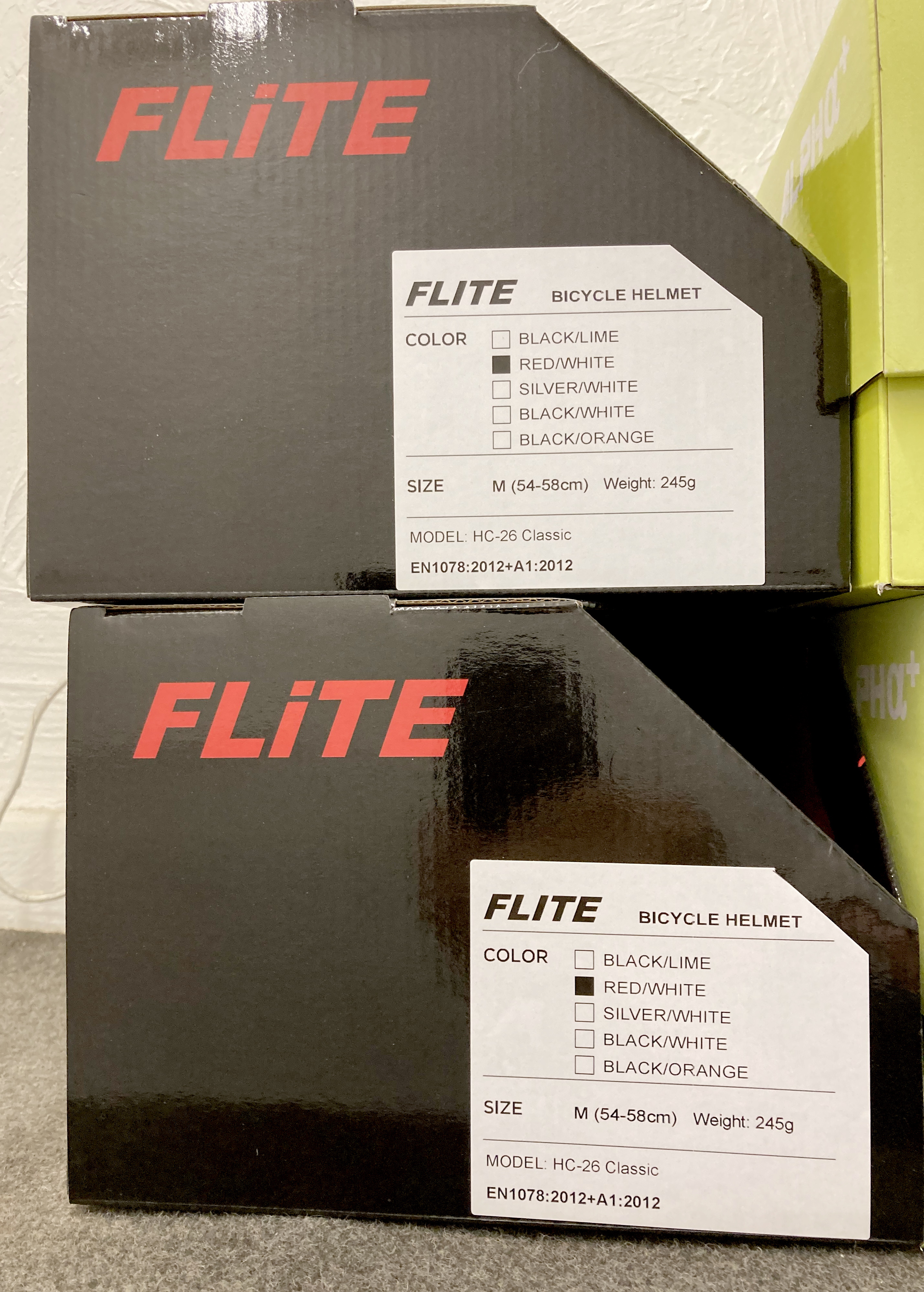 A group of six boxed bike helmets, comprising two Flite HC-26 Classic, two Alpha APH5002L, and two - Image 3 of 5