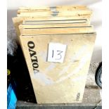 A group of six Volvo branded folding plywood boxes / crates.