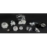 A group of ten Swarovski crystal ornaments, comprising a Butterfly fish 7644 NR 077 000, Panda