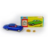 A Corgi Toys die-cast model Jaguar Mark X 238, in dark blue with red interior, with luggage and