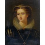 British School (19th century): a portrait of an Elizabethan lady, possibly Mary Queen of Scots,