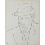 Jean Shepeard (British, 1904-1989): pencil portrait of the sculptor Frank Dobson (1886-1963), signed