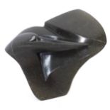A 20th century Zimbabwean Shona style soapstone carving of a heron, signed indistinctly signed 'A.