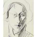 Jean Shepeard (British, 1904-1989): charcoal portrait of the actor Rosemary Harris (b. 1927),
