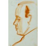 Jean Shepeard (British 1904-1989): a pastel portrait sketch of J.B. Priestly (1894-1984), signed