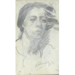 Ronald Ossory Dunlop (Irish, 1894-1973): pencil sketch portrait of Jean Shepeard