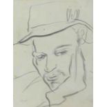 Jean Shepeard (British, 1904-1989): a charcoal sketch of the artist Edward Wolfe (1897-1982), signed