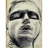 Jean Shepeard (British, 1904-1989): A sketchbook containing a possible charcoal portrait of the