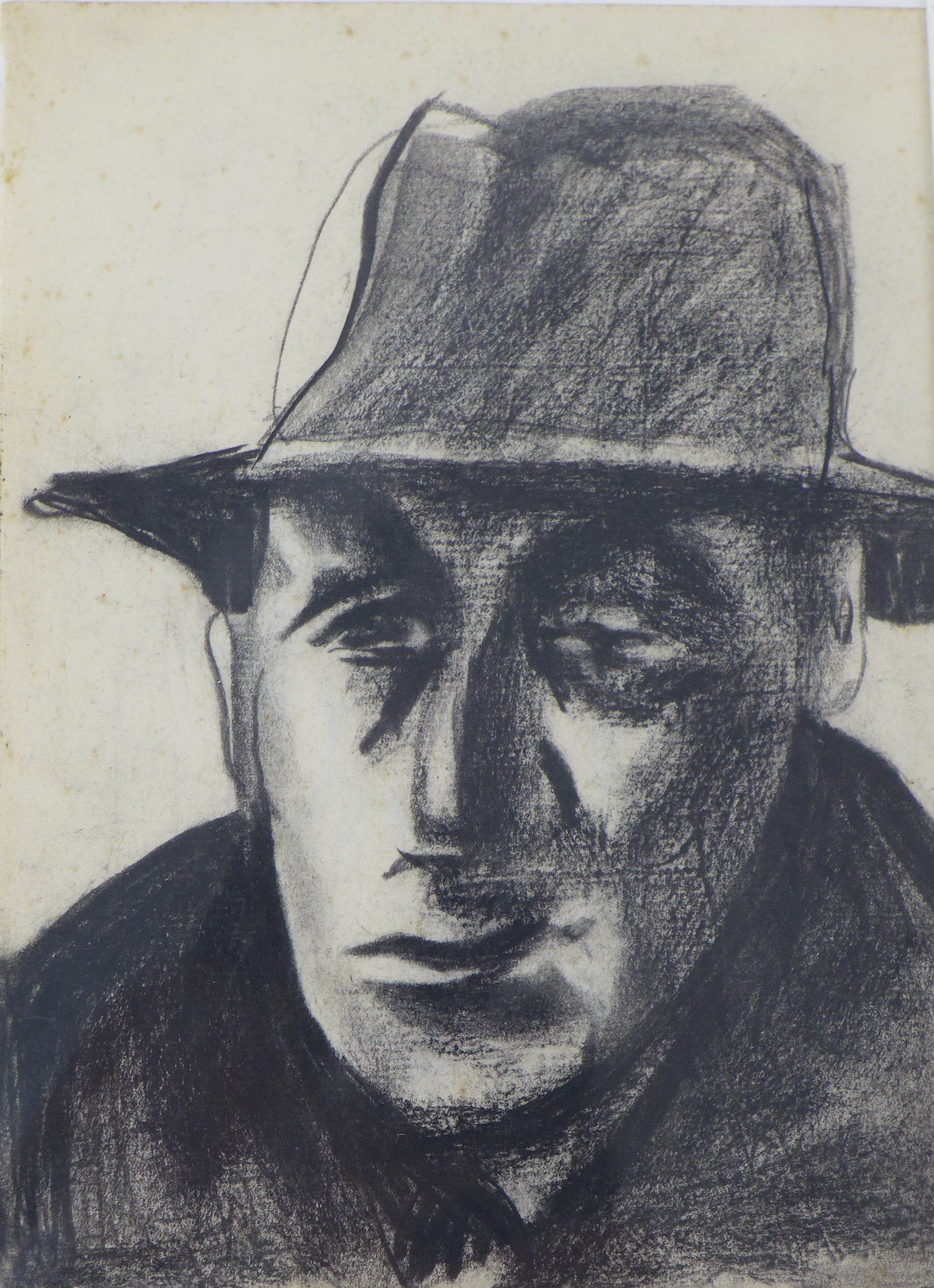 Jean Shepeard (British, 1904-1989): a charcoal portrait of the actor Sir Alec Guinness (1914-