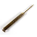 A 9ct gold propelling cigar piercer