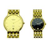 A pair of 'his and hers' Raymond Weil Fidelio gold plated wristwatches