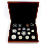 An Elizabeth II Royal Mint UK proof coin set, 'The 2013 United Kingdom Premium Proof Set', sixteen