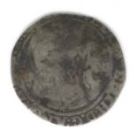 An Elizabeth I 1580 sixpence, 5th issue 1578-1582, with heavily rubbed portrait with parts of '...TH
