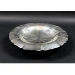 An Elizabeth II silver shallow footed bowl, of twelve lobed form with scalloped rim, S Blanckensee &