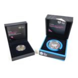 An Elizabeth II Royal Mint UK silver proof Piedfort £5 coin and £2 coin, comprising 'The Official