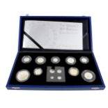 An Elizabeth II Royal Mint silver set, 2006 'The Queen's 80th Birthday Collection', comprising £