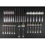 An Art Deco, Gorham Manufacturing Co sterling silver part service, comprising table forks, 17.7cm,