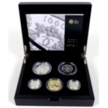 An Elizabeth II Royal Mint commemorative silver proof five coin set, 'the UK Silver Celebration