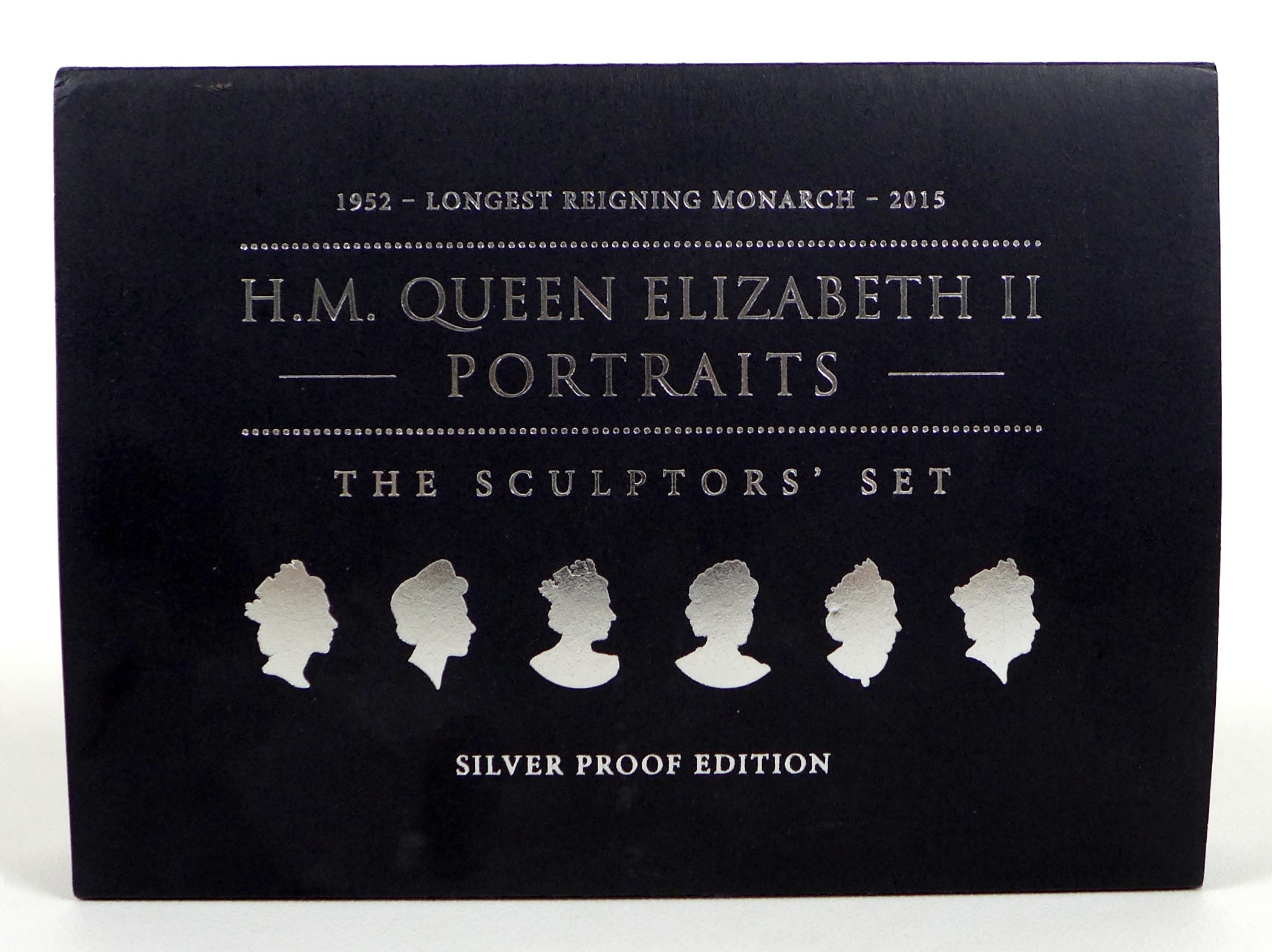 A limited edition Elizabeth II silver proof six £5 coin set, 2015 'H.M. Queen Elizabeth II Portraits - Image 6 of 6