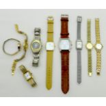 A group of nine modern wristwatches