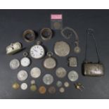 A collection of Victorian and later silver pocket watches and silver, including a silver Victorian