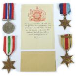 A WWII group of four medals, awarded to Lieutenant E. G. Targett, 10693689, comprising War Medal