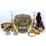 A collection of 19th century and later silver plated and other metal wares, including a heavily